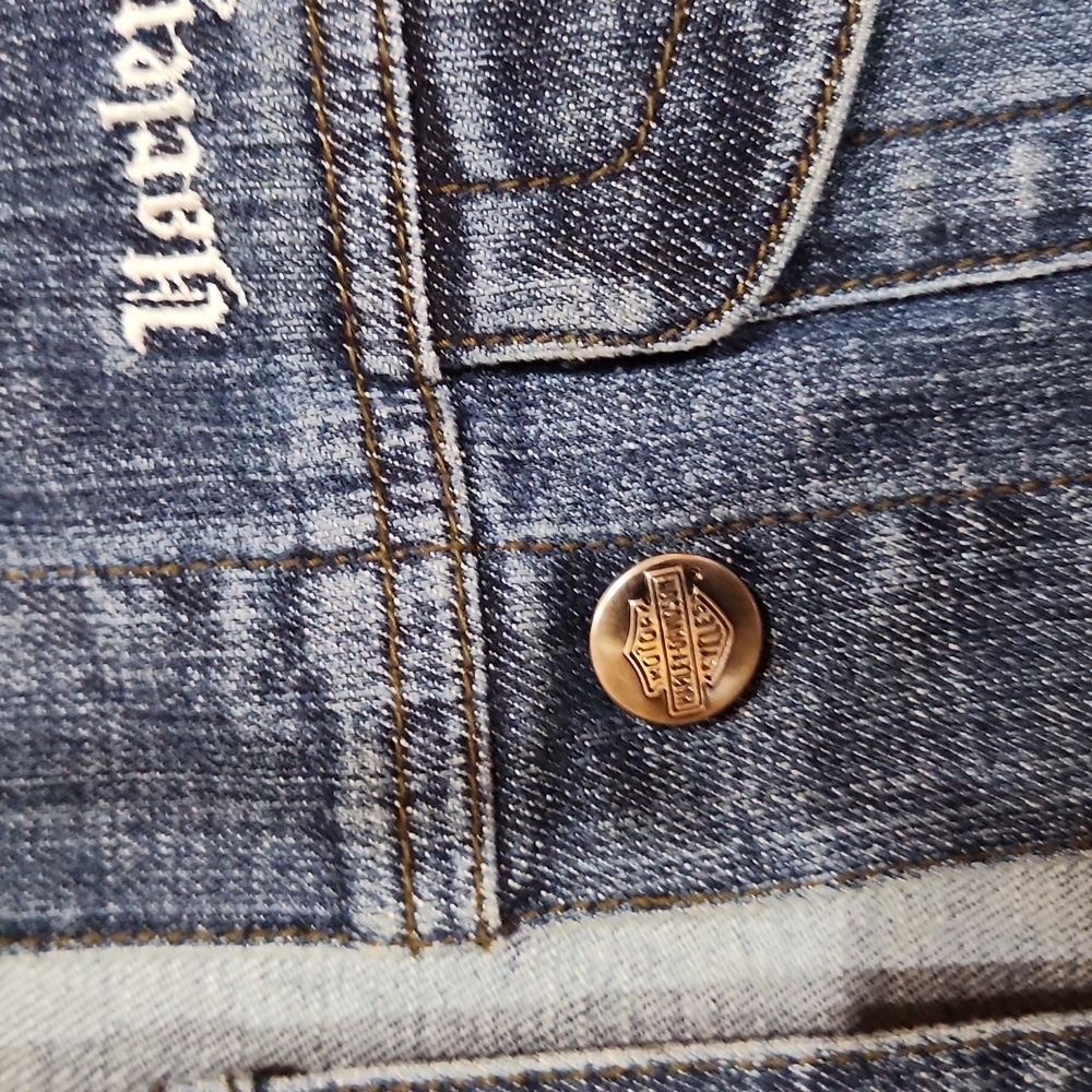 Harley Davidson denim jacket Womens Size Small - Picture 2 of 7
